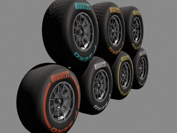 3d model formula tyres - Pirelli F1 Tyres by ouroboros888